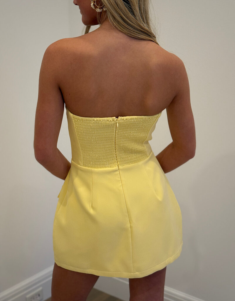 Front Pocket A Line Strapless Mini Dress