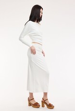 One Shoulder Long Sleeve Top & Midi Skirt Set