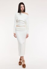 One Shoulder Long Sleeve Top & Midi Skirt Set