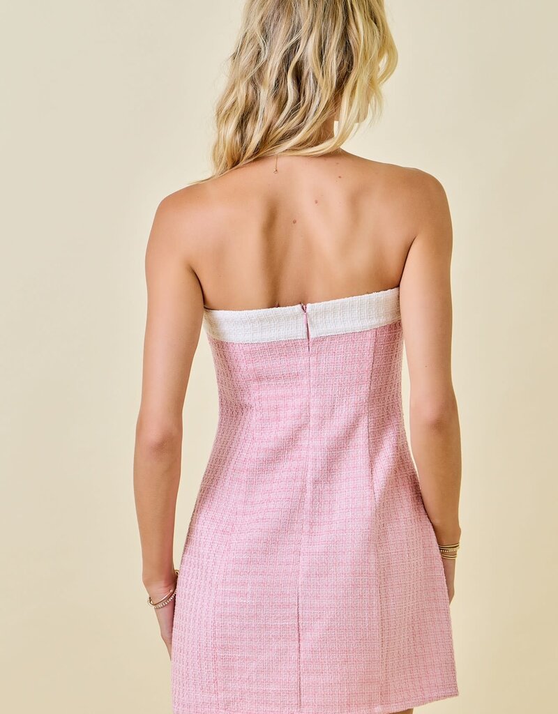 Bailey Tweed Strapless Mini Dress