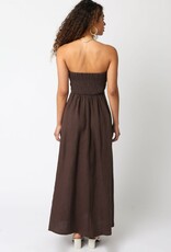Marisa Linen Strapless Maxi Dress