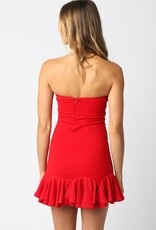 Carolyn Strapless Bottom Ruffle Mini Dress