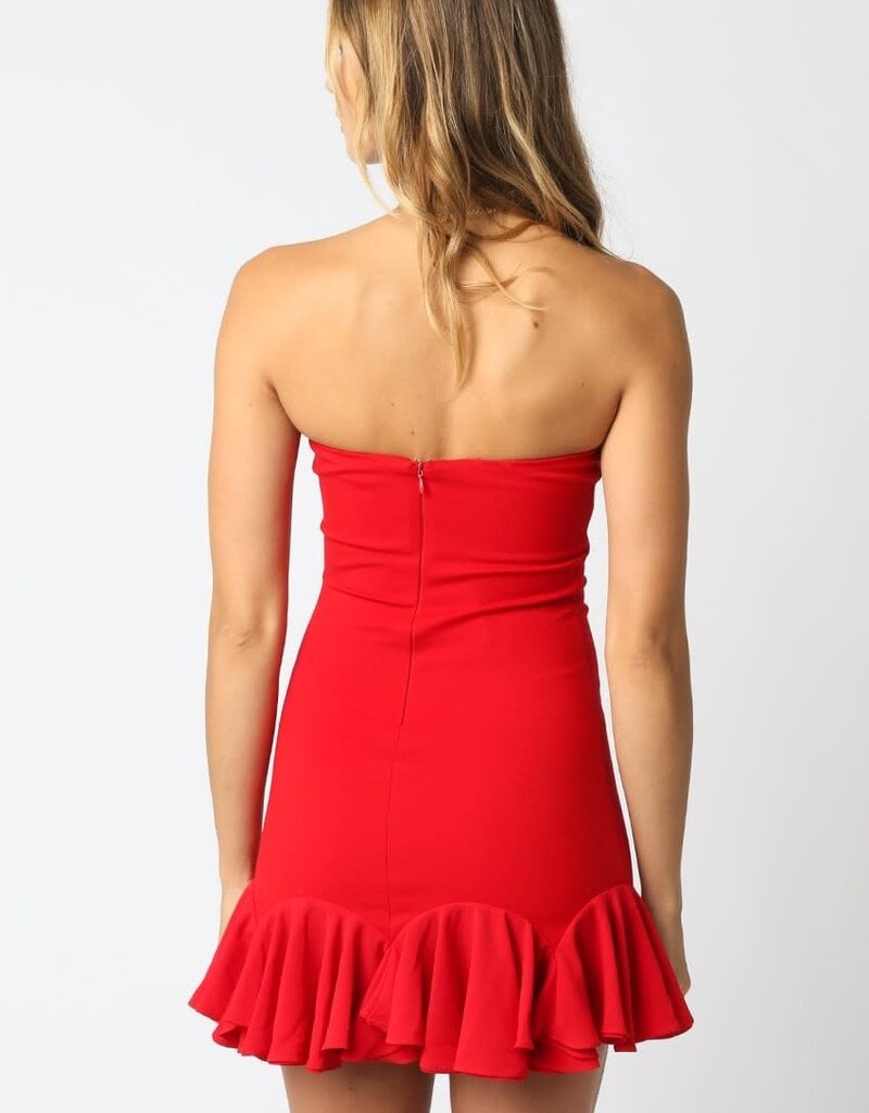 Carolyn Strapless Bottom Ruffle Mini Dress