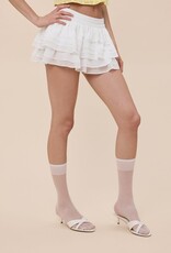 Layered Sheer Ruffle Mini Skort