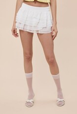 Layered Sheer Ruffle Mini Skort