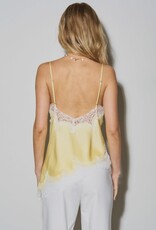 Lace Trim Asymmetrical Satin Cami Top