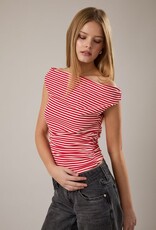 Striped Ruched Off The Shoulder Top