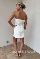 Floral Jacquard Strapless Puzzle Mini Dress