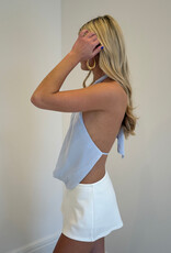 Chiffon Draped Front Halter Top