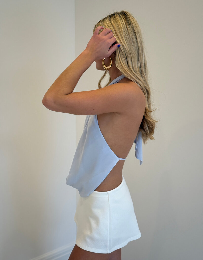 Chiffon Draped Front Halter Top