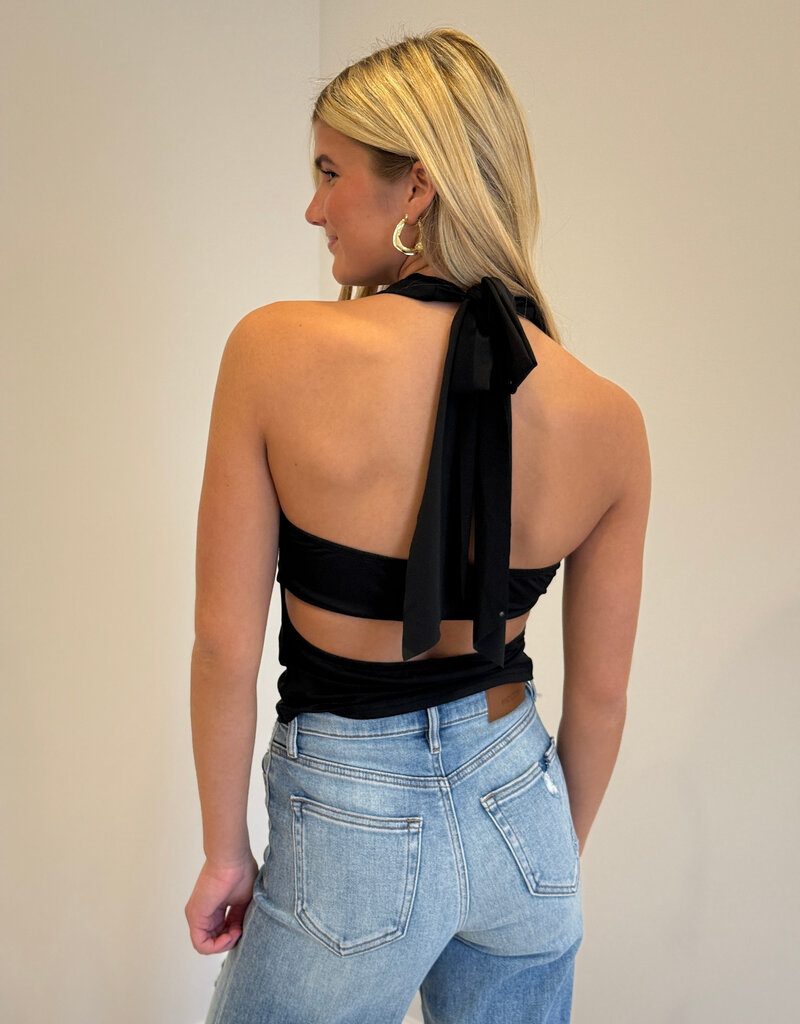 Hibiscus Charm Bandeau Layered Halter Top