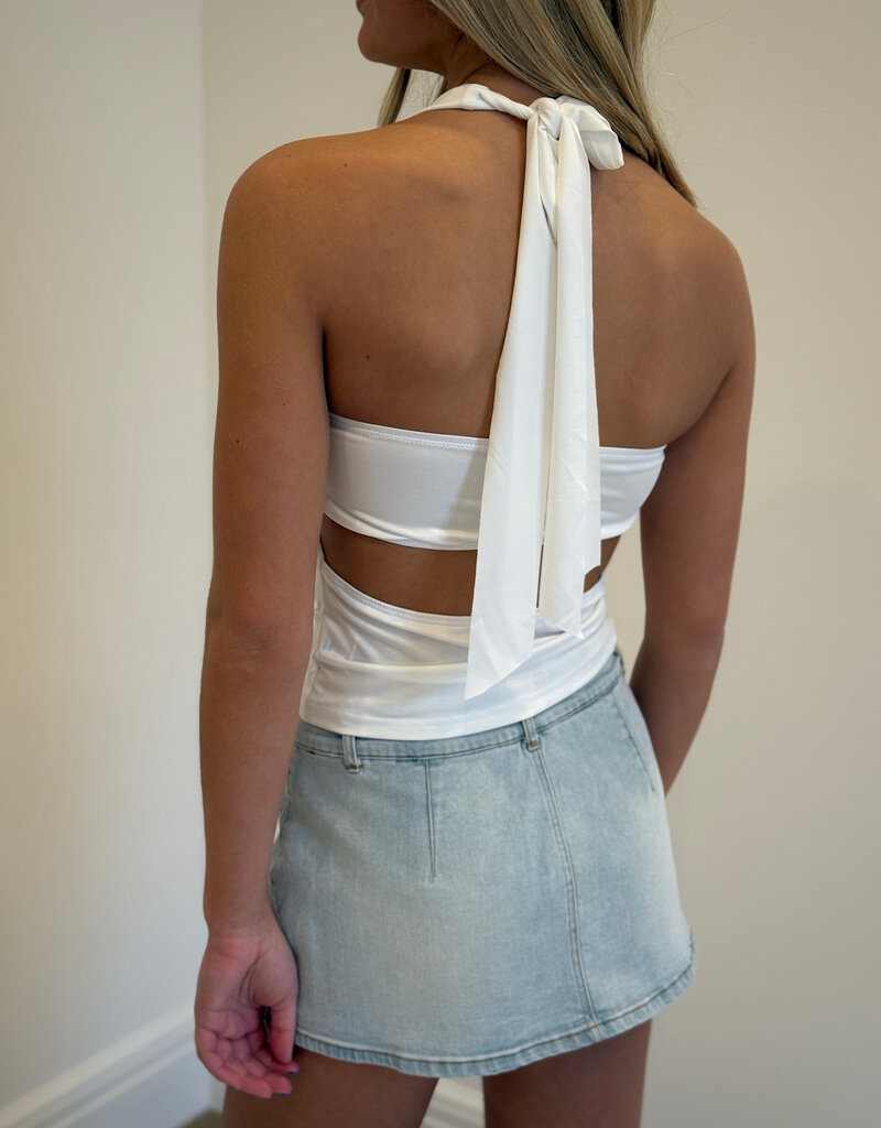 Hibiscus Charm Bandeau Layered Halter Top