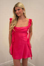 Jinea Satin Frill Mini Dress