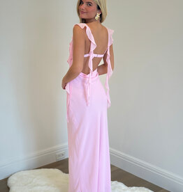 Jinea Chiffon Frill Maxi Dress