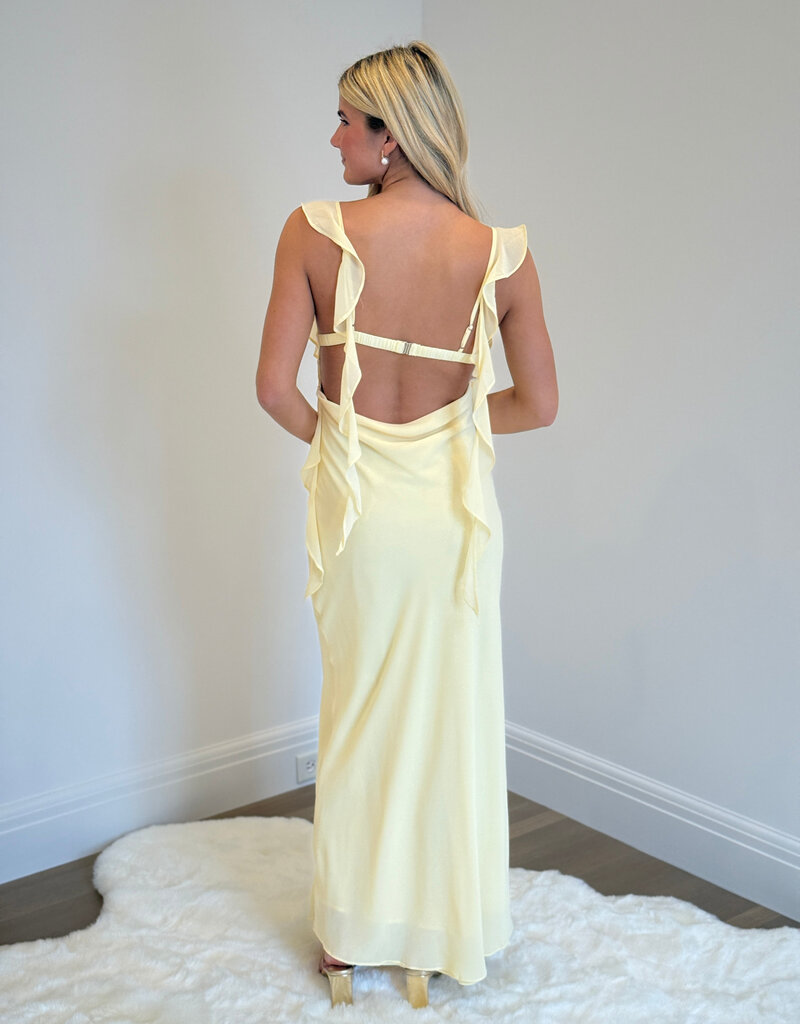 Jinea Chiffon Frill Maxi Dress