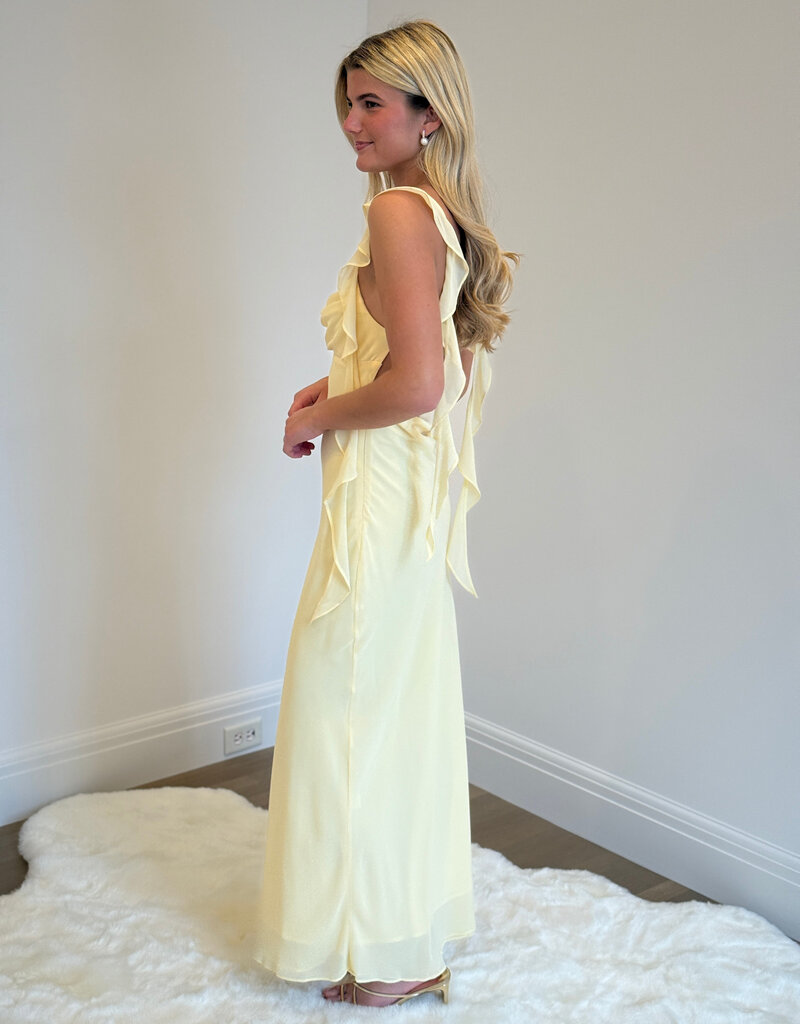 Jinea Chiffon Frill Maxi Dress