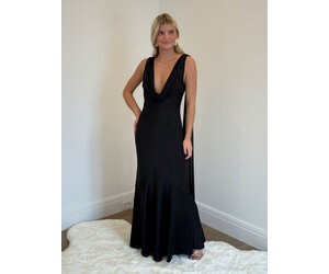 chinese dress ladies Vela-Cowl Neck Satin Maxi Dress – ILA Official main image 1