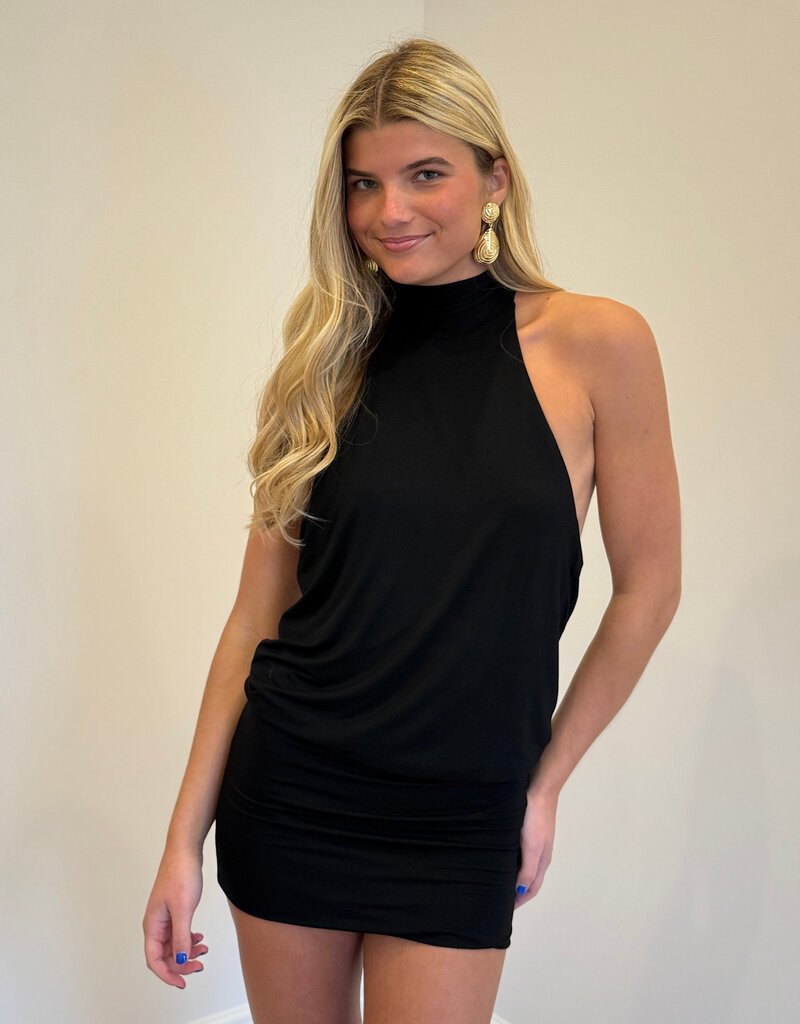 Elise Jersey Halter Mini Dress