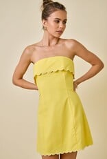 Strapless Scallop Edge Mini Dress
