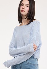 Boat Neck See Through Knit Sweater Top