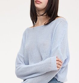Boat Neck See Through Knit Sweater Top