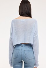 Boat Neck See Through Knit Sweater Top