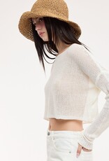 Boat Neck See Through Knit Sweater Top