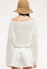 Boat Neck See Through Knit Sweater Top