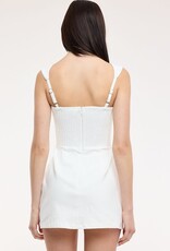 Denim Double Pocket Square Neck Mini Dress