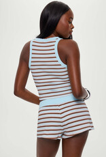 Frankies Bikinis Noah Striped Thermal Mini Shorts