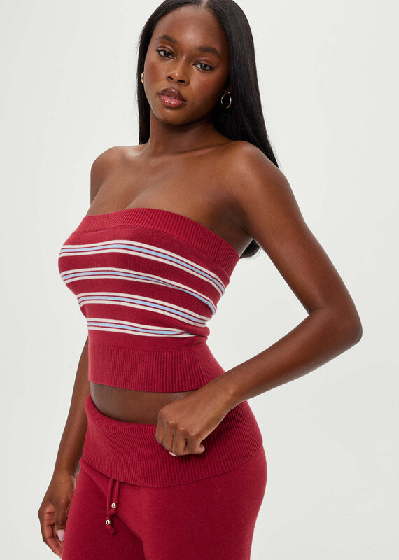 Frankies Bikinis Destiny Strapless Cloud Knit Top