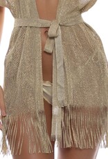 Luli Fama Fringe Short Mini Caftan Coverup