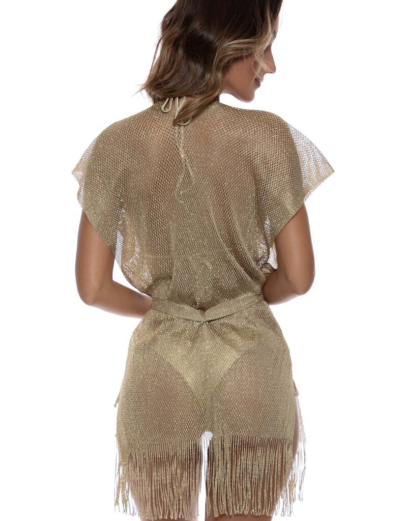 Luli Fama Fringe Short Mini Caftan Coverup