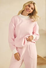 Thin Striped Mock Neck Sweatshirt