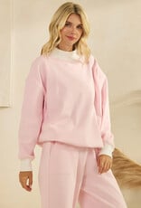 Thin Striped Mock Neck Sweatshirt