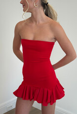 Carolyn Strapless Bottom Ruffle Mini Dress