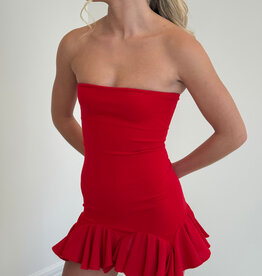 Carolyn Strapless Bottom Ruffle Mini Dress