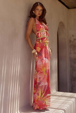 Xylia Halter Plunge Maxi Dress