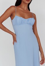 Chiffon Ruched Bust Twist Back Maxi Dress