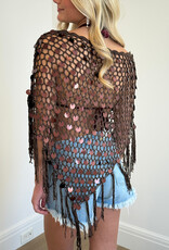 Paillette Poncho Top