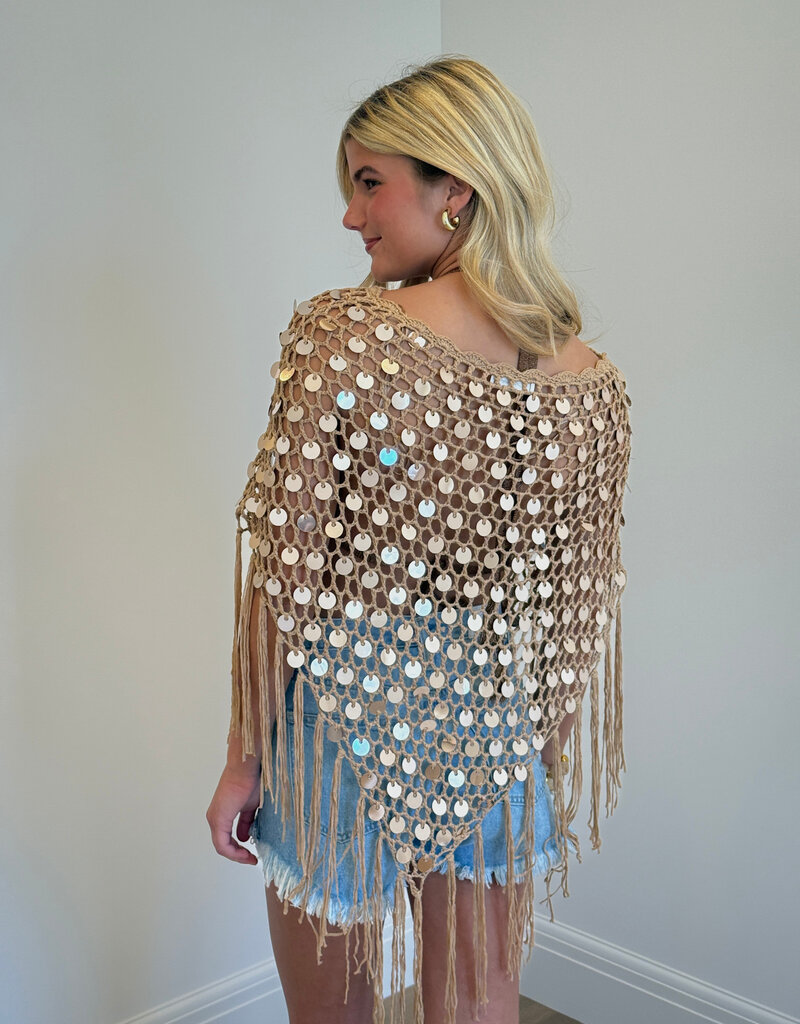 Paillette Poncho Top