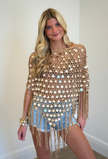 Paillette Poncho Top