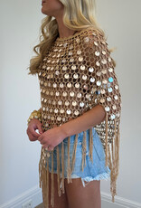 Paillette Poncho Top