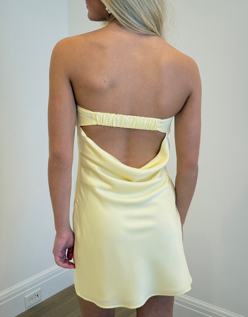 Macy Strapless Cowl Back Mini Dress