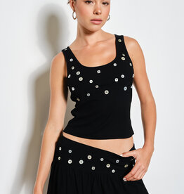 Knit Scattered Button Tank Top