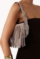 Billini Quinn Fringe Faux Suede Shoulder Bag Light Beige Suede