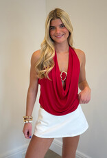 Halter Drape Cowl Neck Bandeau Top