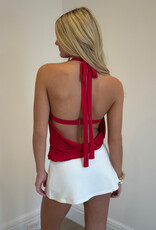Halter Drape Cowl Neck Bandeau Top