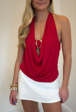 Halter Drape Cowl Neck Bandeau Top