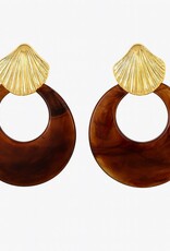 Kenle Shell Earring - Brown